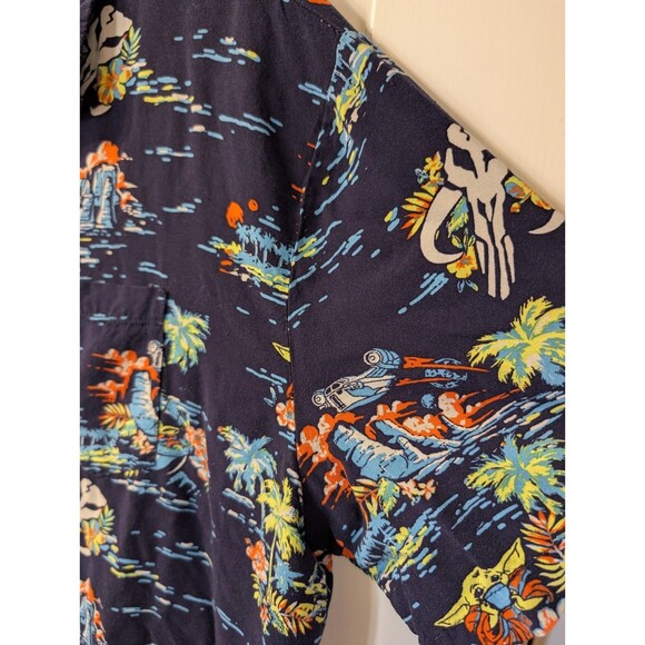 Star Wars Men’s XL Hawaiian Shirt | Tropical Aloha Print Button Up | Navy Blue - Picture 8 of 13